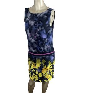 Suzi Chin for Maggy boutique dress size 8 100% silk Multi Color Sleeveless